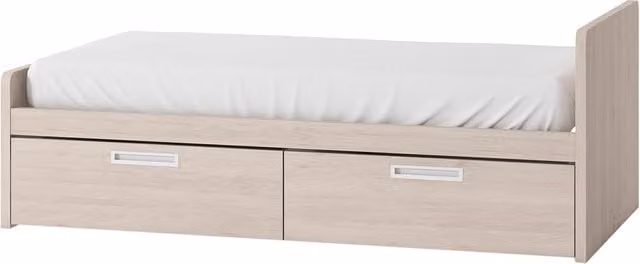 Cama Mio El Corte Inglés con 2 cajones y costado derecho alto en color beige