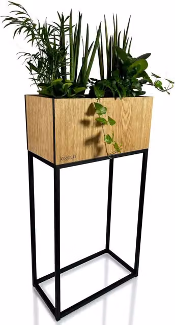 Soporte para flores Loft Fiorino de Flexistyle en roble y marrón, An/P/Al: 42 x 22 x 80 cm