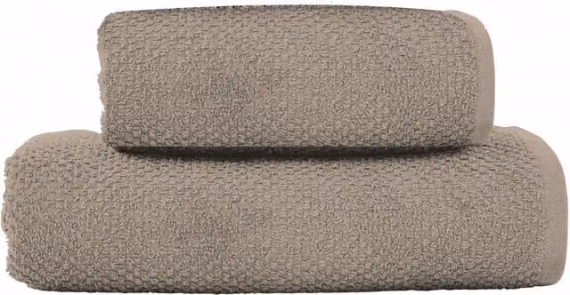 Juego de toallas de baño y de mano Guy Levasseur de algodón beige con certificación Oeko-Tex Standard 100. An/P/Al: 70 x 140 cm y 50 x 90 cm.