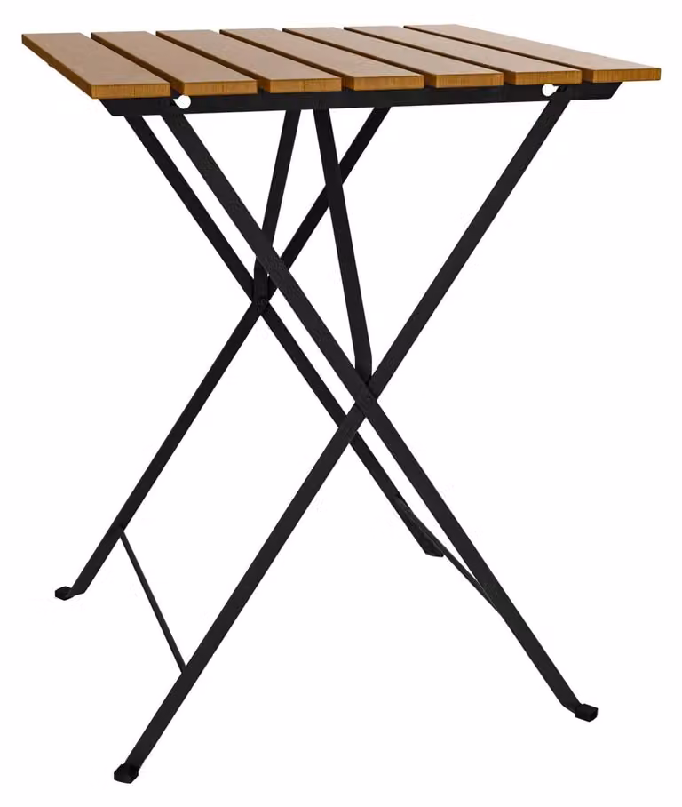 Juego de mesa plegable de madera de acacia marrón para jardín de 3 piezas