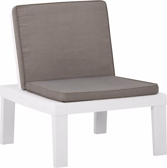 Silla de jardín moderna SYFAX con cojines en color blanco y antracita