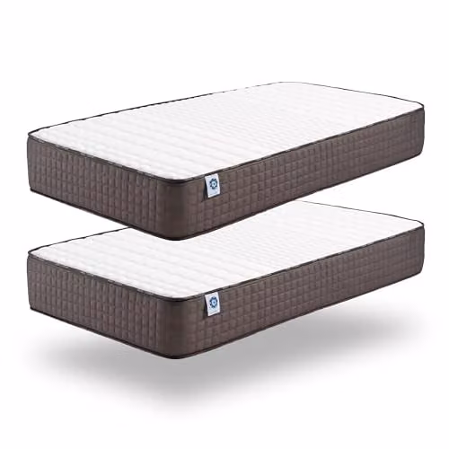 Pack de 2 colchones híbridos Naturalex Titanium con espuma viscoelástica, An/P/Al: 70 x 190 x 20 cm