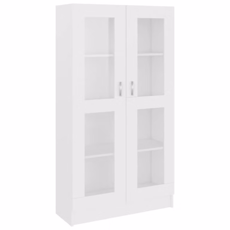 Vitrina Maison Chic de madera y cristal blanca para salón con puertas de cristal, An/P/Al: 82,5 x 30,5 x 150 cm