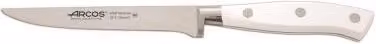 Cuchillo deshuesador Arcos Riviera Blanc de acero inoxidable con mango de plástico blanco y hoja forjada de 13 cm con estuche