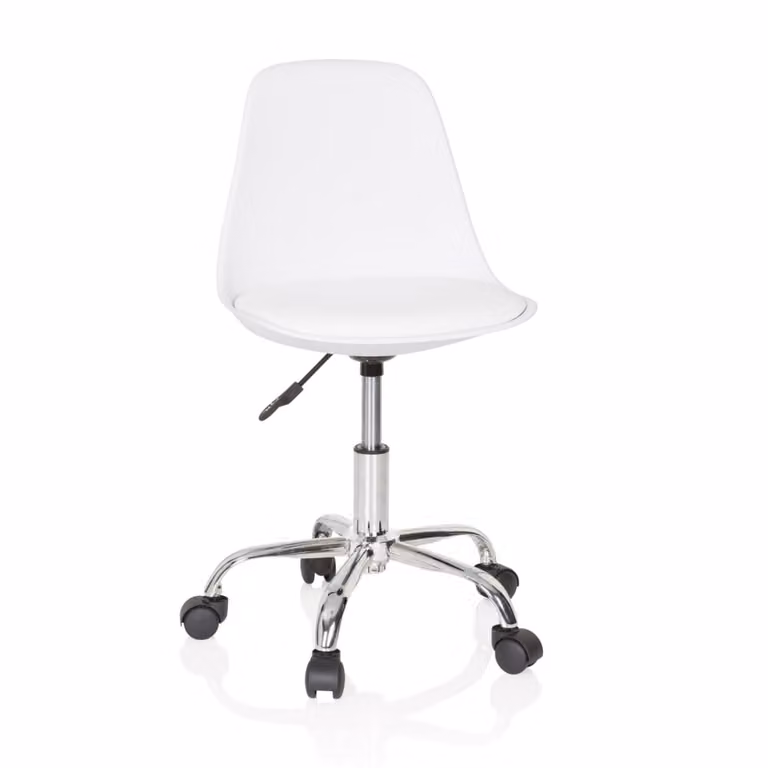 Silla giratoria para niños Fancy II de hjh office en color blanco y piel sintética