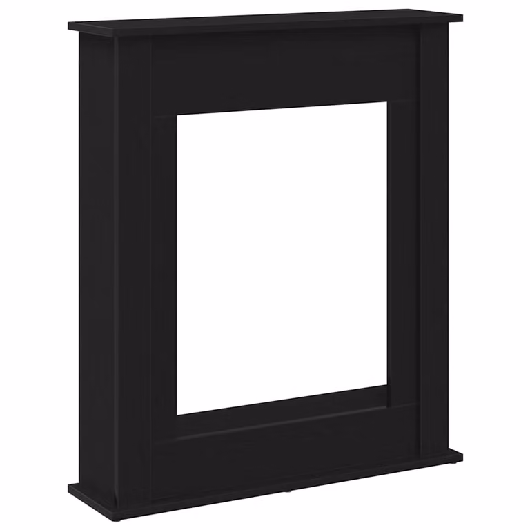 Marco de chimenea de roble negro vidaXL, madera de ingeniería, An/P/Al: 75 x 20 x 87,5 cm