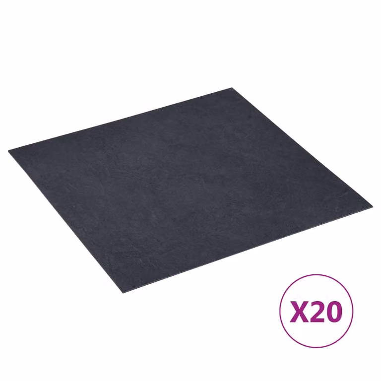 Tablones de suelo autoadhesivos vidaXL con efecto mármol negro y aspecto piedra de 30,5 x 30,5 cm