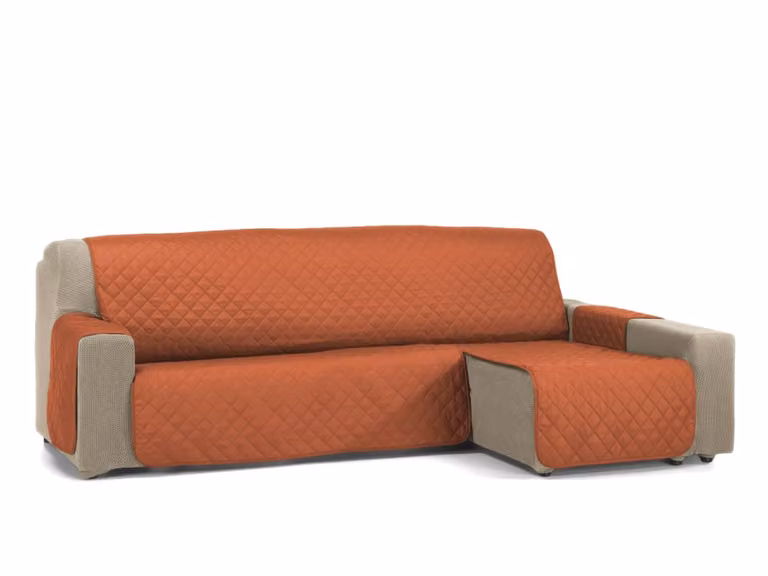 Funda protectora para sofá chaise longue S&T Sofa Covers, color naranja, 200 cm