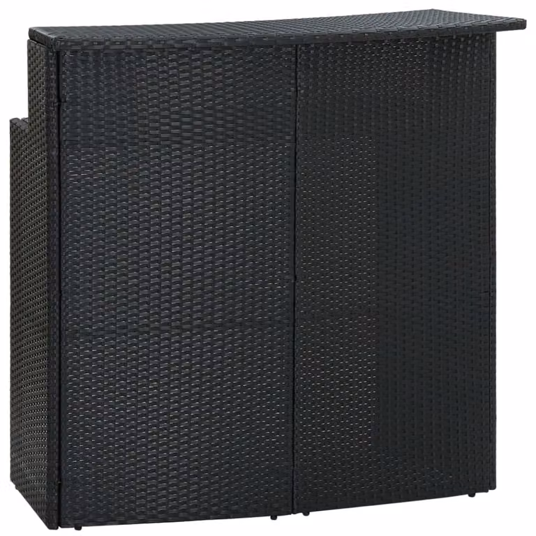 Mesa alta de jardín Syfax en ratán sintético color negro An/P/Al: 120 x 55 x 110 cm