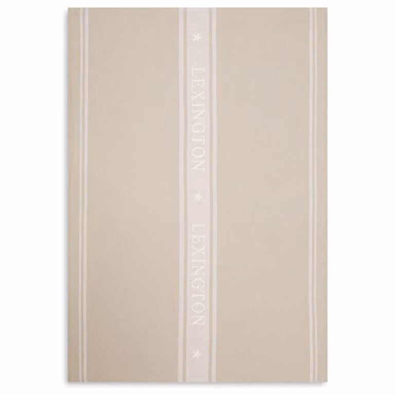 Paño de cocina de algodón Lexington Icons Star en beige y blanco, An/P: 50 x 70 cm