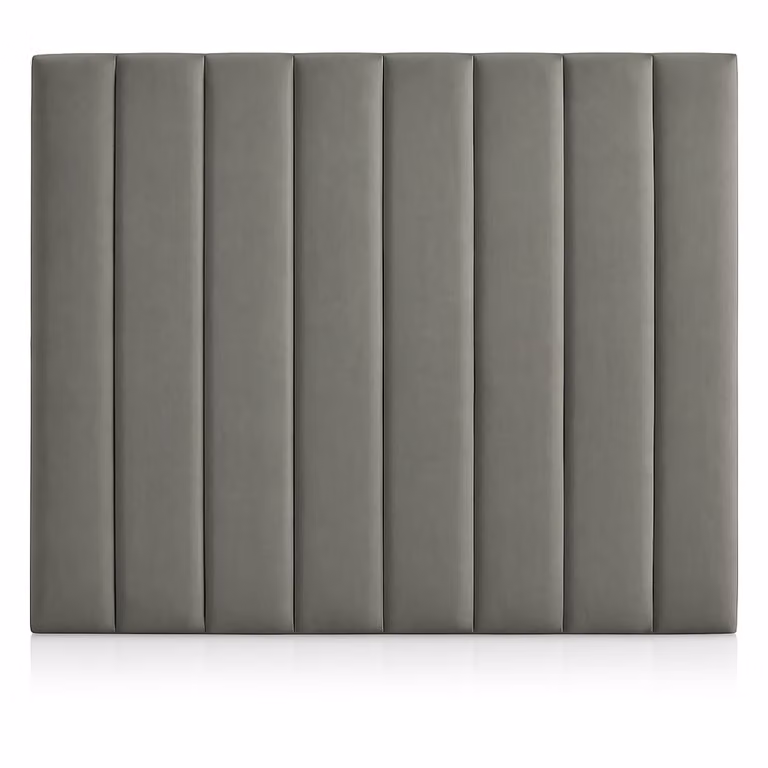 Cabecero tapizado Morfeo de estilo Art Deco con diseño de rayas en color gris antracita para cama de 90 cm, An/P/Al: 120 x 8 x 100 cm