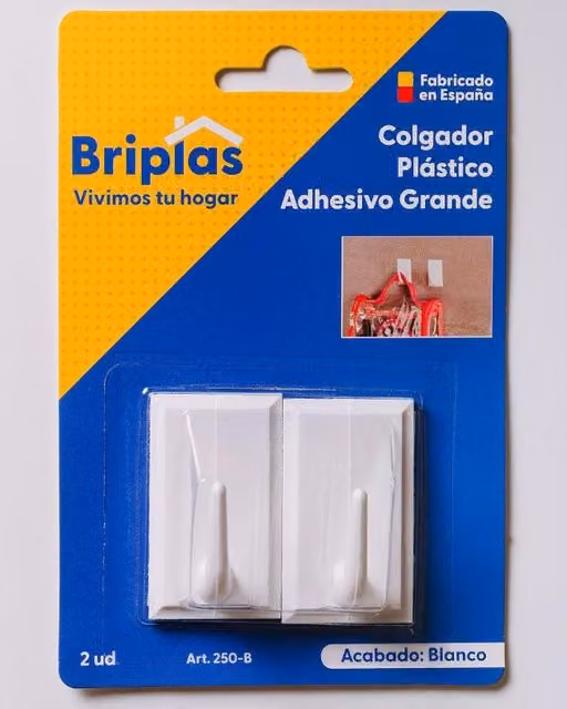 Pack de 2 Colgadores Adhesivos Impermeables FPLUS en Blanco para Cocina y Baño