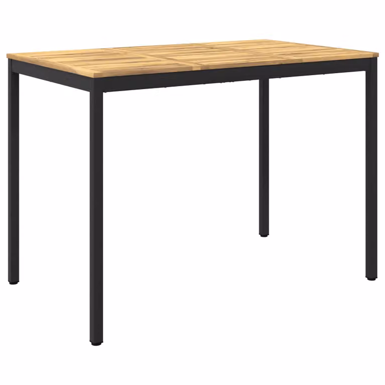 vidaXL Mesa de bar para jardín NAARDEN de madera de acacia con tapa abatible en blanco lavado y negro An/P/Al: 60 x 60 x 105 cm
