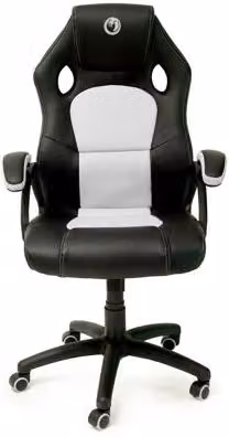 Silla gaming Nacon ergonómica con altura regulable en blanco y negro