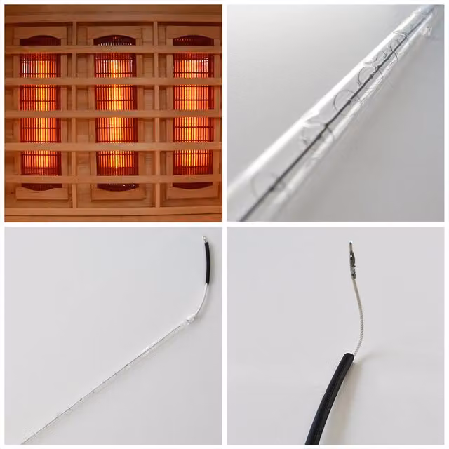 Radiador de espectro completo infrarrojo Home Deluxe con cable H RAHAT transparente de pie