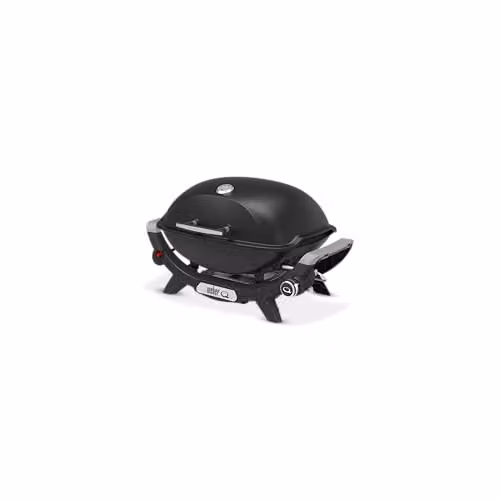 Barbacoa de gas Weber de sobremesa con termómetro, 1 quemador y 4.11 kW de potencia, color negro