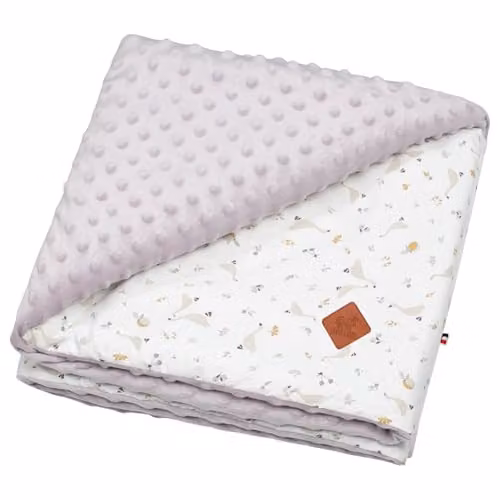 Manta infantil reversible de minky Sevira Kids con diseño floral en tonos morado y verde