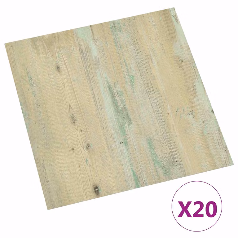 Tablones de suelo autoadhesivos vidaXL con efecto madera en color marrón, An/P/Al: 30,5 x 30,5 x 0,51 cm