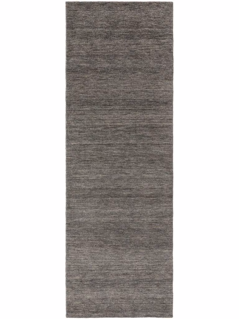 Alfombra de pasillo Benuta de lana gris, rectangular, An/P: 80 x 250 cm