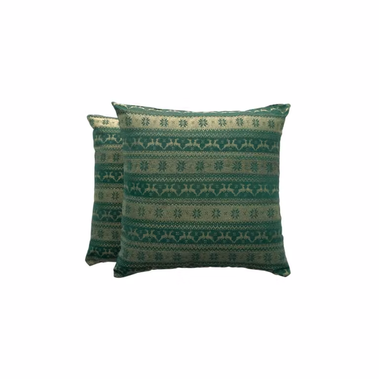 Lote de 2 fundas de cojín navideñas Gamusi de algodón en color verde, An/An/Al: 45 x 45 x 45 cm