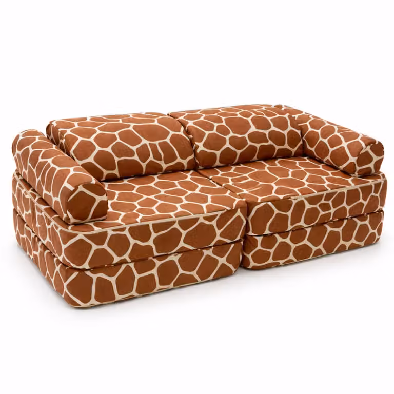 Sofá modular infantil de espuma Bees & Blooms en color marrón