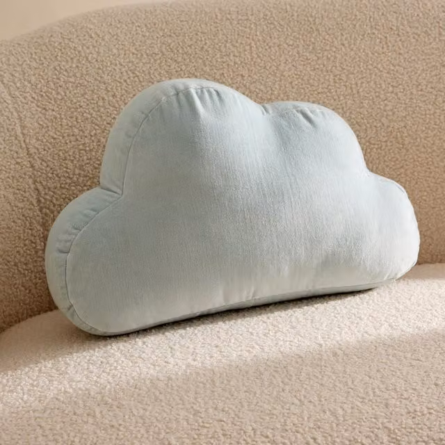 Cojín decorativo infantil Nube Mini Home en colores azul y verde de algodón y fibra hueca
