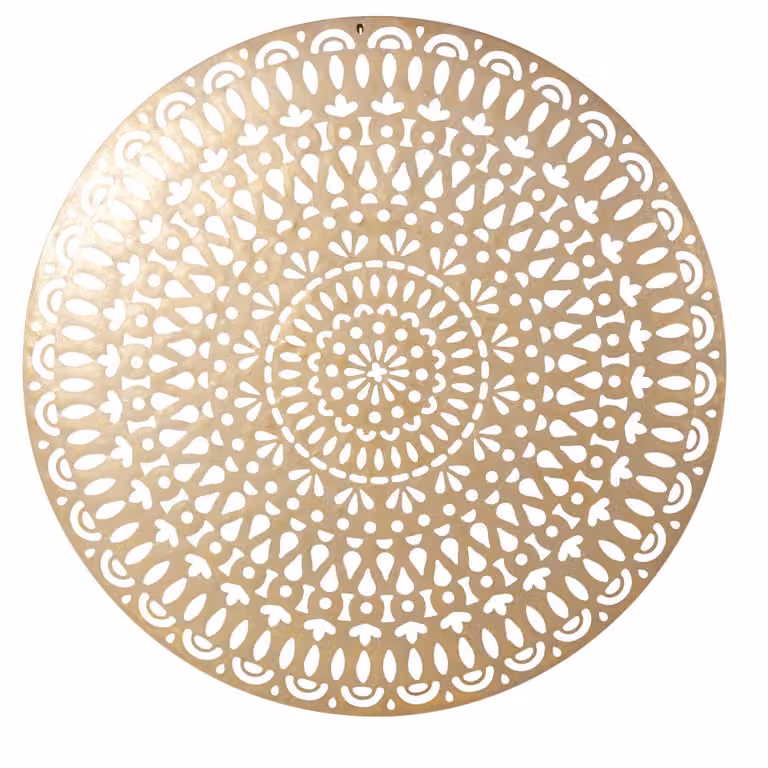 Decoración de pared mandala de Maisons du Monde en hierro dorado de estilo étnico, Diámetro: 120 cm