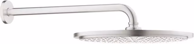 Conjunto de ducha Grohe Rainshower con columna rígida y brazo mural en acero inoxidable color plata