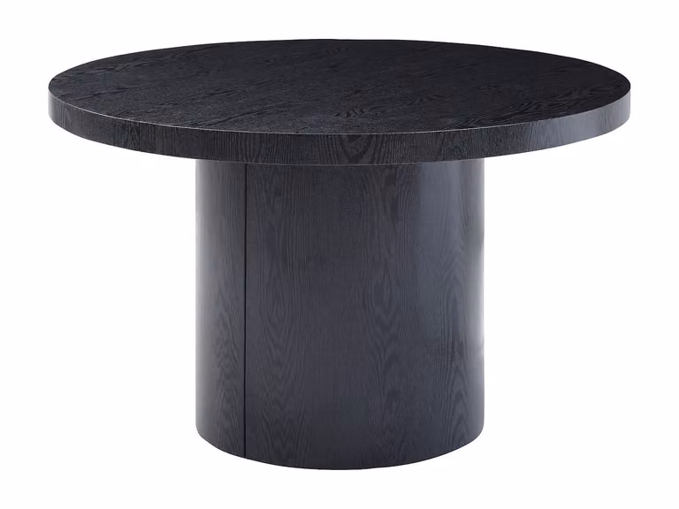 Mesa de comedor extensible moderna VENTE-UNIQUE en MDF negro con acabado mate An/P/Al: 120 x 100 x 76 cm