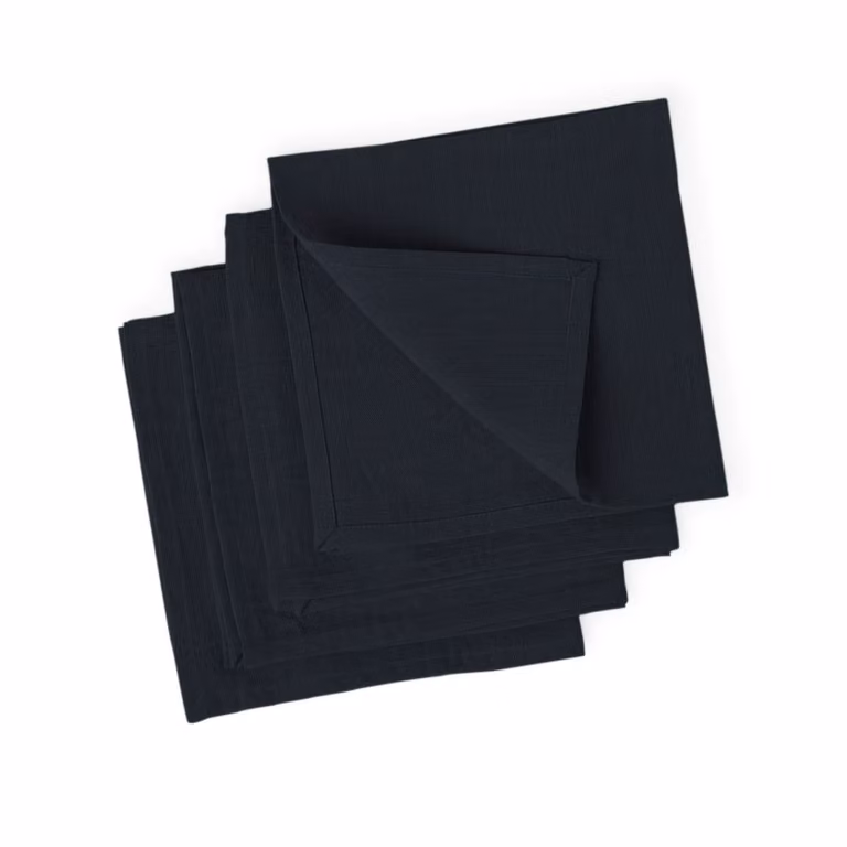 Set de 4 servilletas de lino PAUL en color gris carbón, An/An: 45 x 45 cm