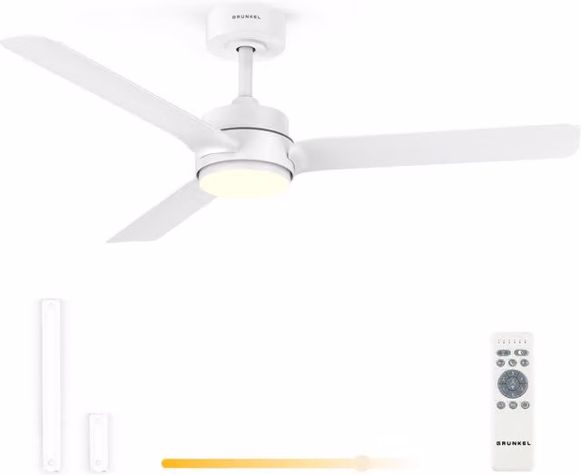 Ventilador de techo Grunkel Skyeasy47 de 47 pulgadas en color blanco con luz LED de 18W y motor DC de 30W con mando a distancia y temporizador