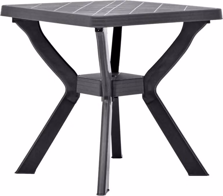 Mesa bistró Syfax de plástico gris antracita con acabado mate, An/P/Al: 70 x 70 x 72 cm