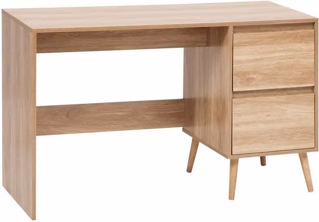 Escritorio de ordenador moderno 5five con cajón en color beige y madera clara An/P/Al: 120 x 48 x 75 cm