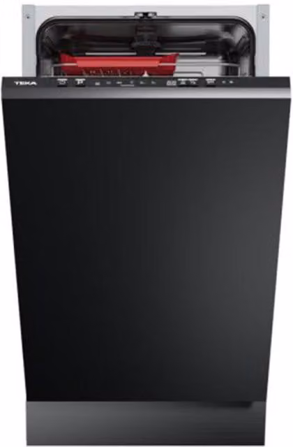 Lavavajillas integrable Teka DFI 44850 de 10 servicios con bandeja deslizante Extra Tray y sistema Aquastop en color negro