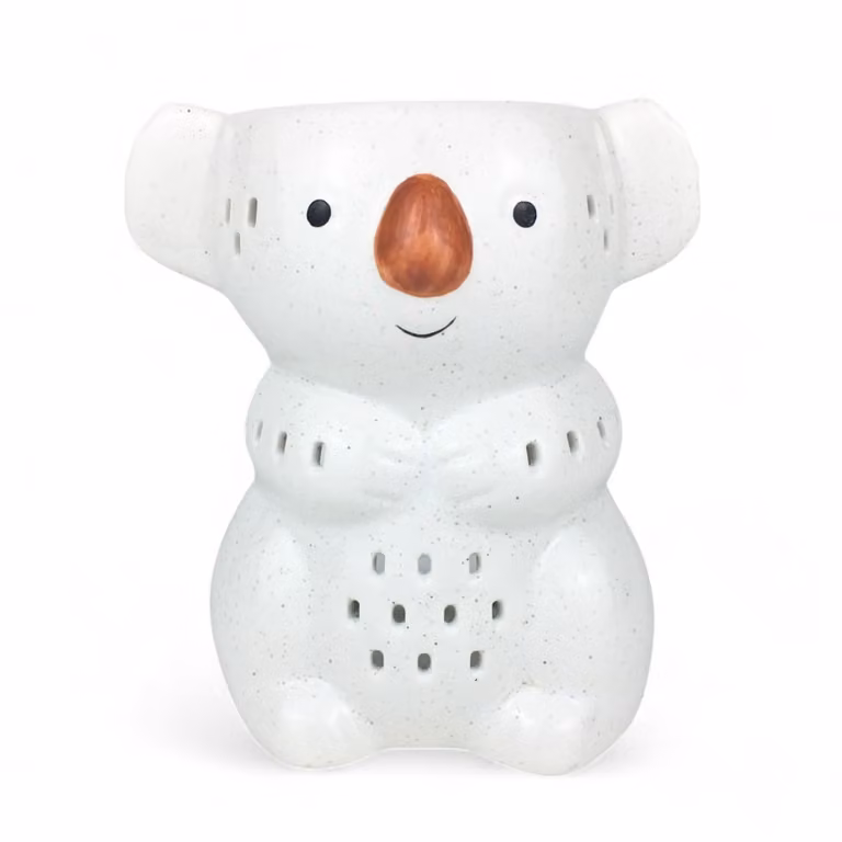 Quemador de perfume Zen'Arôme de cerámica lacada blanca para mesa con vela tealight, Altura: 12 cm