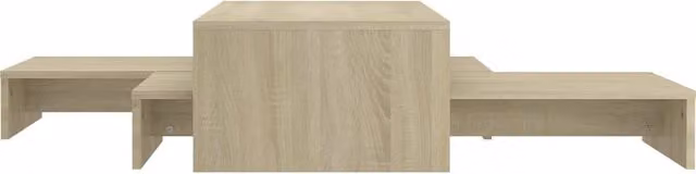 Mesa de centro apilable SYFAX de contrachapado en roble sonoma, diseño moderno y cuadrado, An/P/Al: 100 x 100 x 26,5 cm