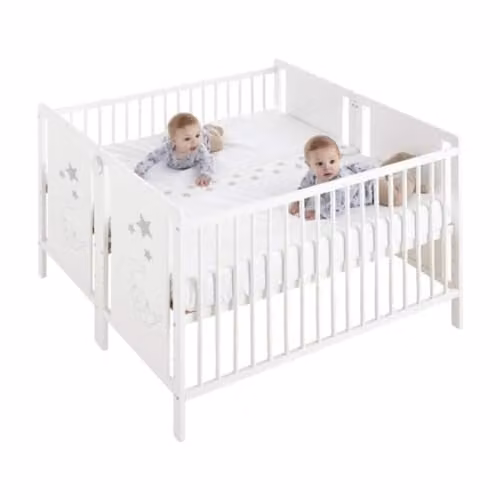 Cuna Gemelar de Colecho Indi CoolDreams en Madera de Haya Blanca An/P/Al: 120 x 60 cm