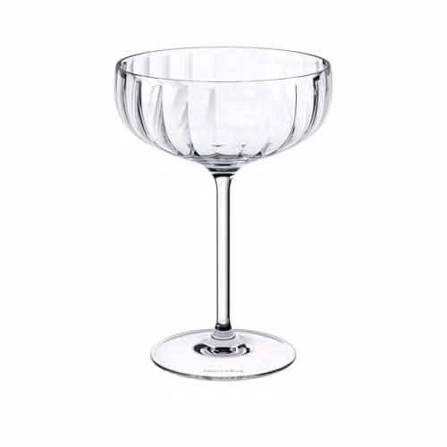 Set de 4 copas de champagne Villeroy & Boch Rose Garden de cristal transparente con diseño floral de 12 cl