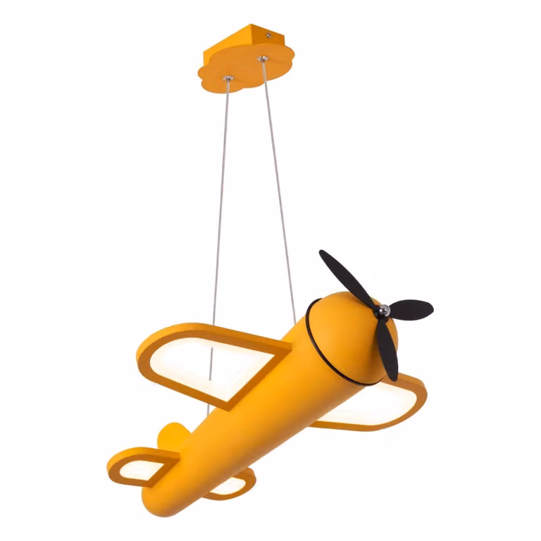 Lámpara colgante Lucide de metal con LED integrado en color amarillo y altura ajustable