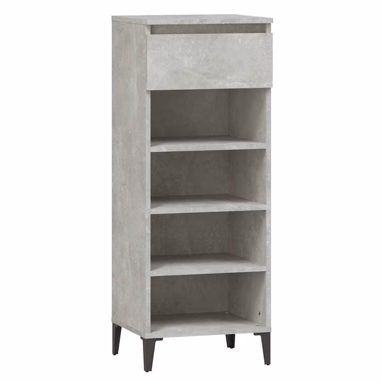 Mueble zapatero industrial vidaXL de madera y metal en color gris mate, An/P/Al: 40 x 36 x 105 cm