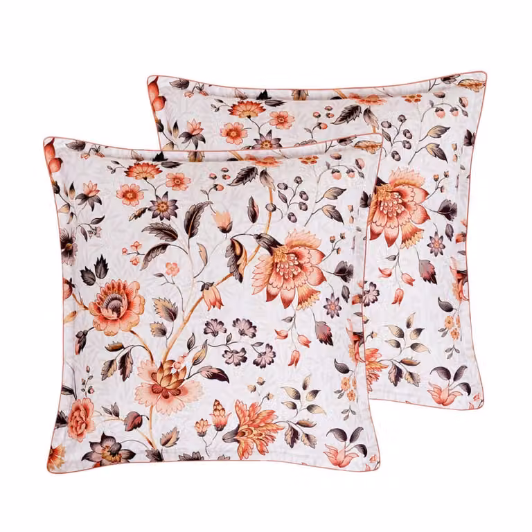 Lot de 2 fundas de almohada de satén de algodón Sensei Maison, color marrón, 65 x 65 cm