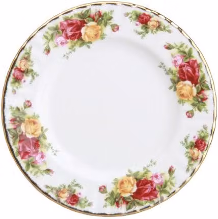 Plato de postre Royal Albert Old Country Roses multicolor en bone china con diseño floral