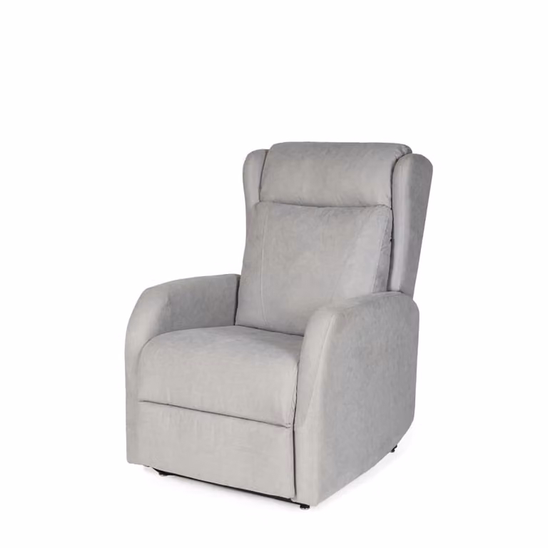 Sillón relax Power Lift Koketto Home con asistencia de elevación, tapizado en gris, ideal para personas mayores