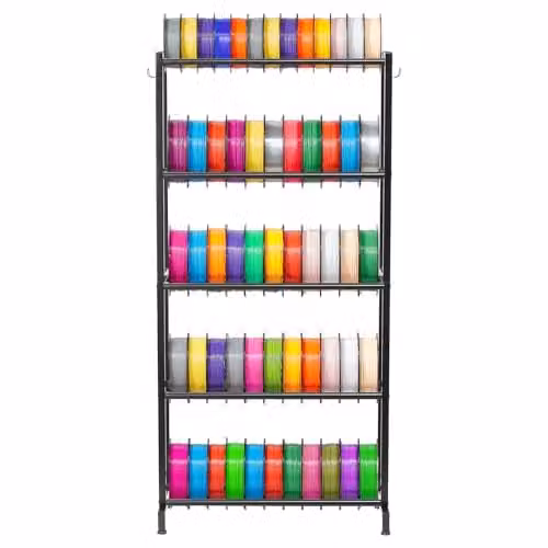 Estante de almacenamiento de filamentos VEVOR de 5 niveles para impresión 3D, soporte de metal negro con estantes ajustables, An/P/Al: 63.5 x 32.0 x 130.0 cm