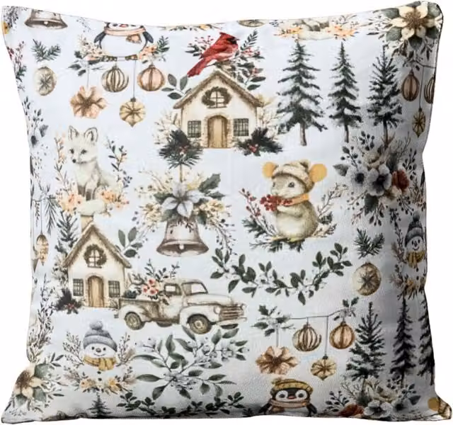 Funda de almohada decorativa navideña Doratex de algodón multicolor, An/An/Al: 40 x 40 x 40 cm