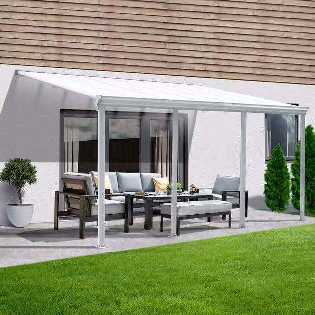 Techo de terraza Home Deluxe SOLIS en aluminio color blanco An/P/Al: 618 x 303 x 278 cm