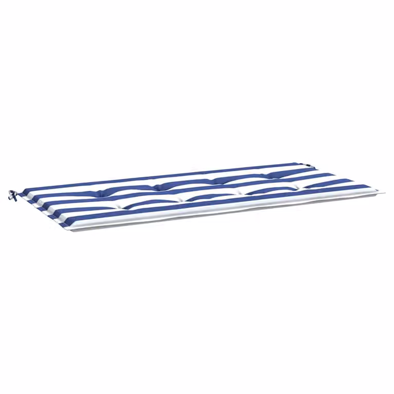 Cojín para banco de jardín vidaXL de tela Oxford a rayas en azul y blanco, An/P/Al: 100 x 50 x 3 cm