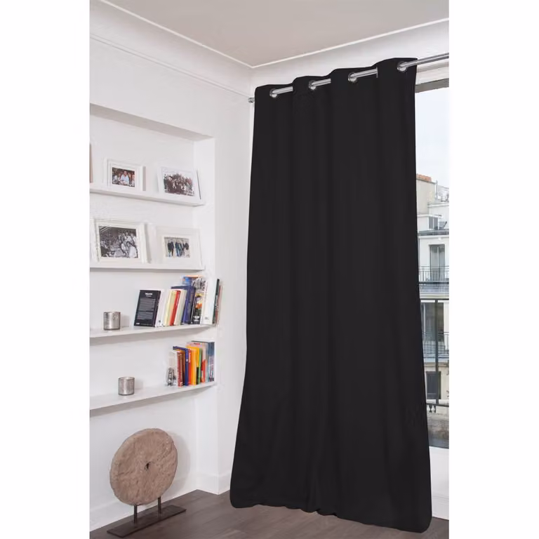 Cortina blackout Moondream color negro An: 135 cm, Al: 250 cm