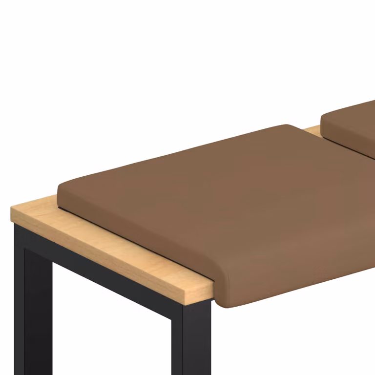 Set de 2 cojines para banco vidaXL en cuero sintético color capuchino con base antideslizante y relleno de espuma