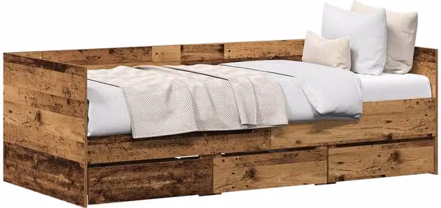 Cama de día moderna SYFAX en madera contrachapada color marrón An/P/Al: 190 x 90 x 65 cm